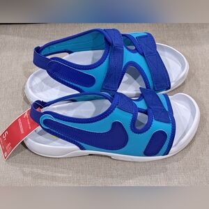 Nike Sunray Adjust 6 (GS) Toddler Kids Sandals- Size 5Y - Blue & White- NWT